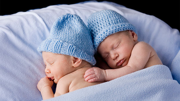 Twin newborn baby boys