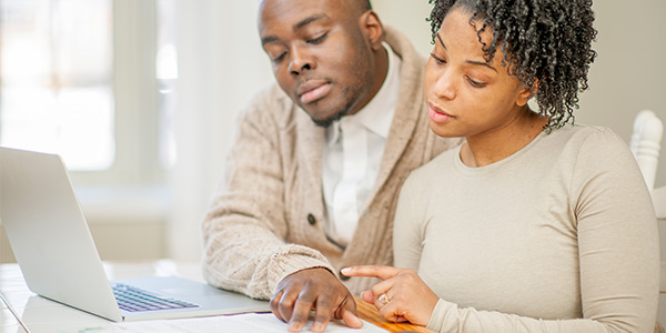 African American couple financial planning