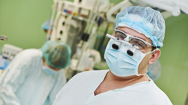 Neurosurgeon in operating room