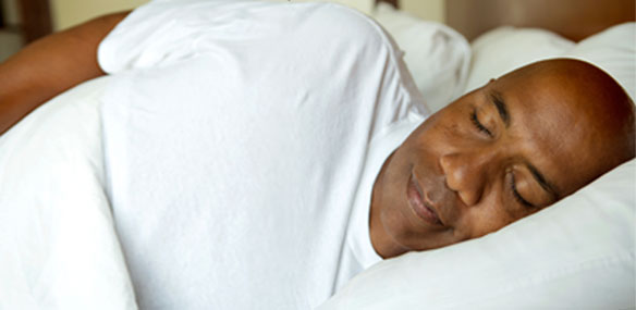 African American man sleeping peacefully