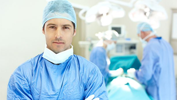 Male surgeon in operating room