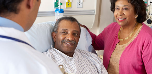 middle aged African American man in hospital