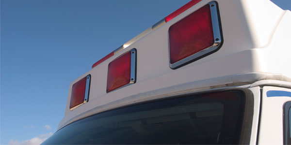 Close up image of ambulance lights