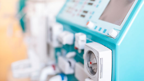 Closeup of dialysis machine