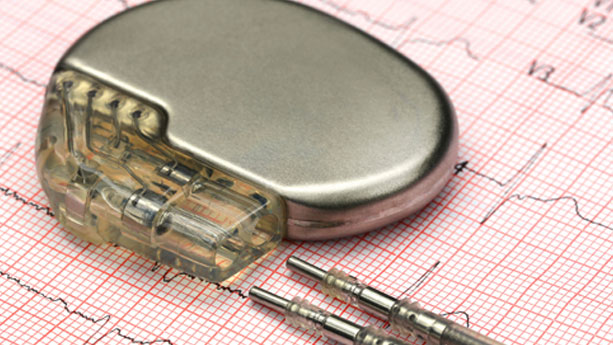 Close up of a heart pacemaker