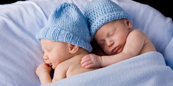 Twin newborn baby boys