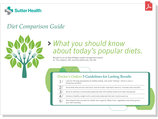 Preview cover of Diet Comparison Guide: What you should know about today's popular diets